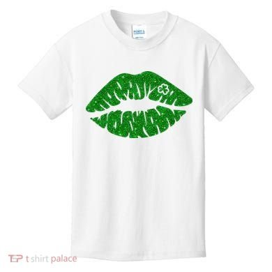 Lucky St Patrick's Day Lips Kiss Kids T-Shirt