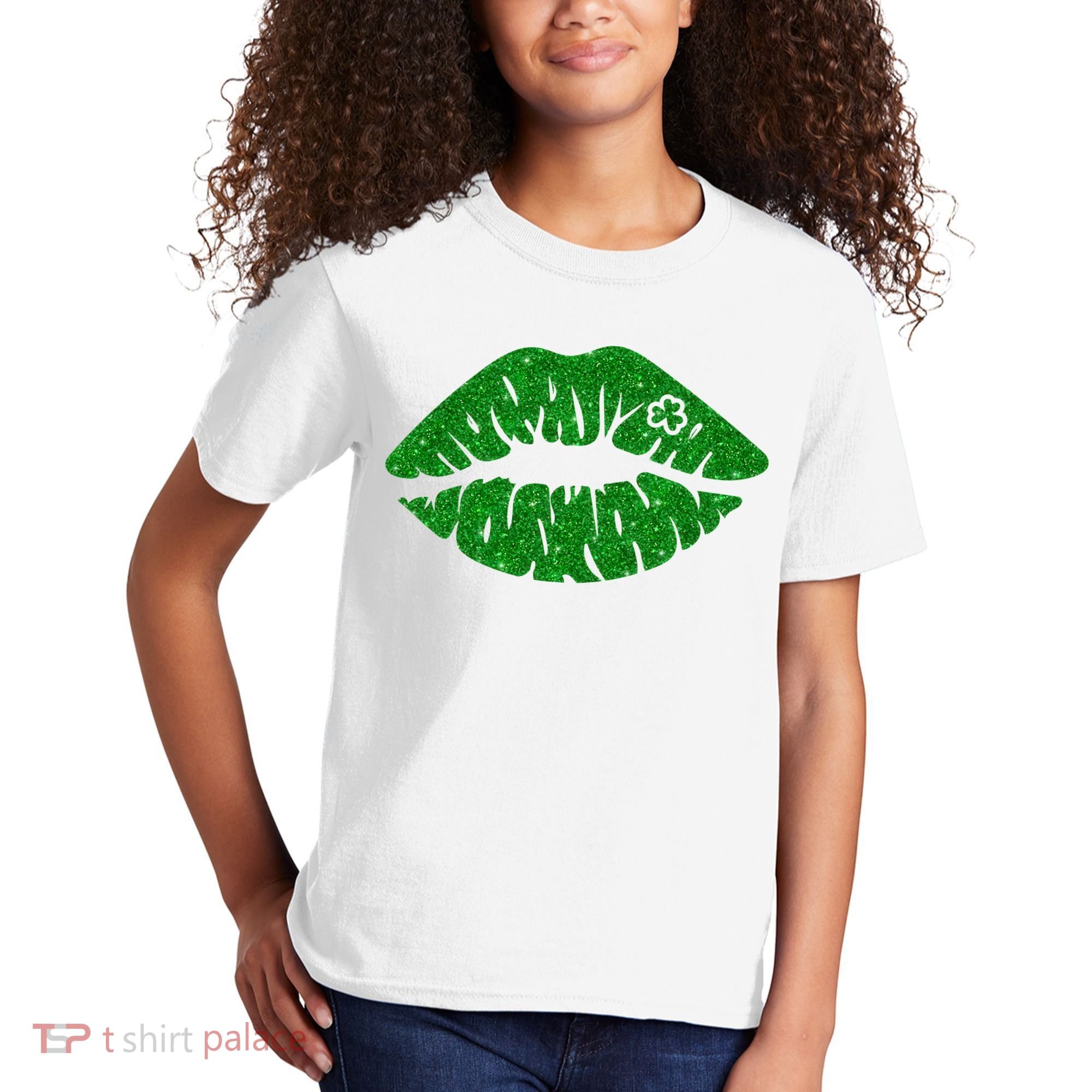 Lucky St Patrick's Day Lips Kiss Kids T-Shirt