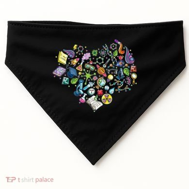 Love Science Pattern Heart USA-Made Doggie Bandana