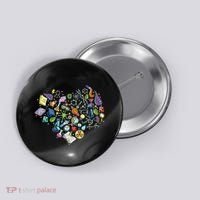 Love Science Pattern Heart Button thumb 0