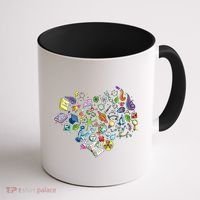 Love Science Pattern Heart Coffee Mug thumb 1