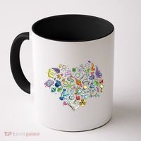 Love Science Pattern Heart Coffee Mug thumb 0