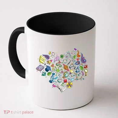 Love Science Pattern Heart Coffee Mug