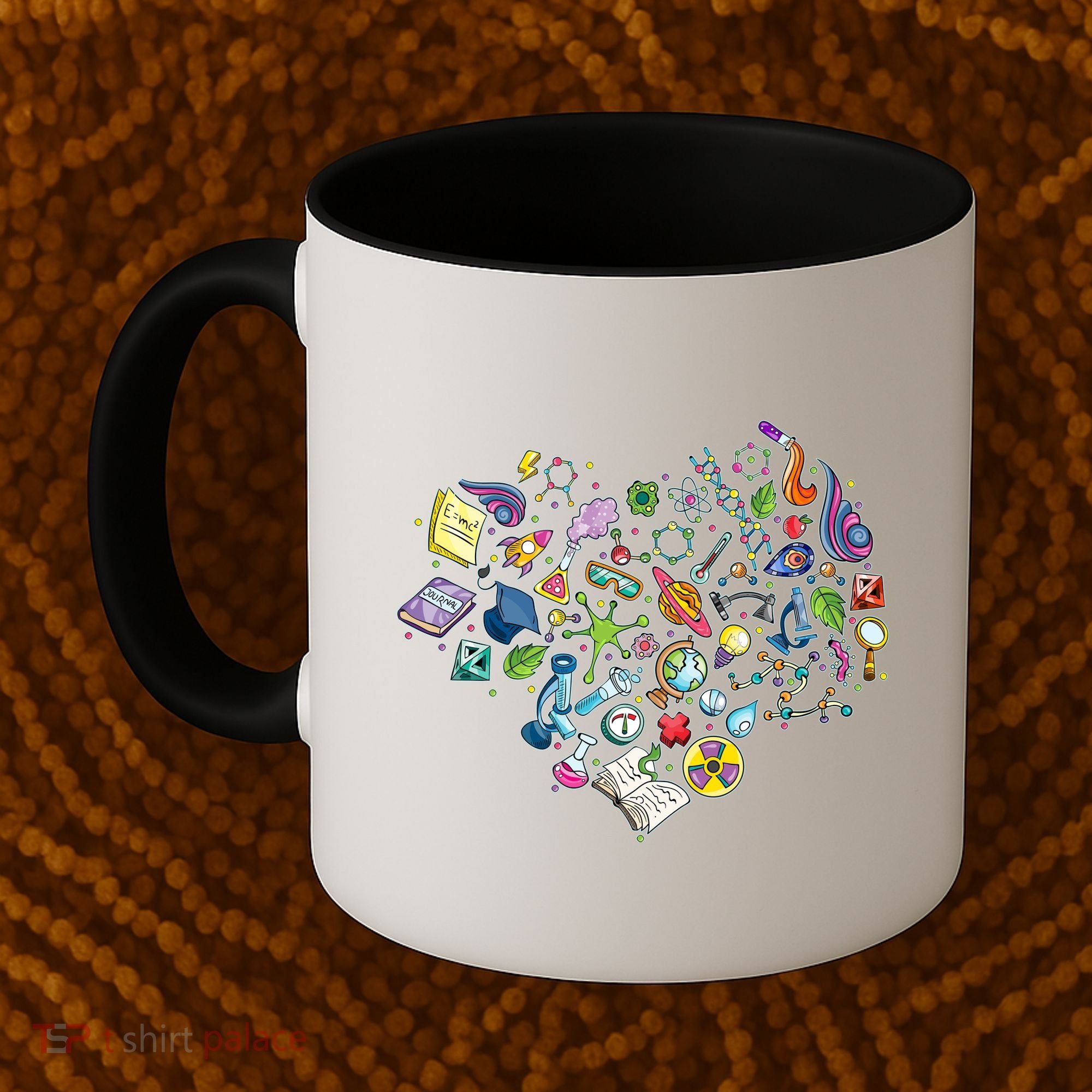 Love Science Pattern Heart Coffee Mug
