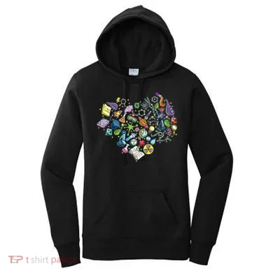 Love Science Pattern Heart Women's Hoodie