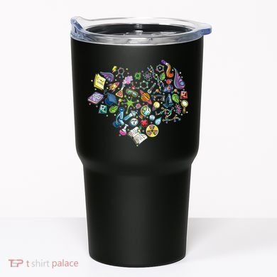 Love Science Pattern Heart Tumbler