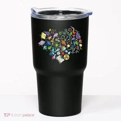 Love Science Pattern Heart Tumbler