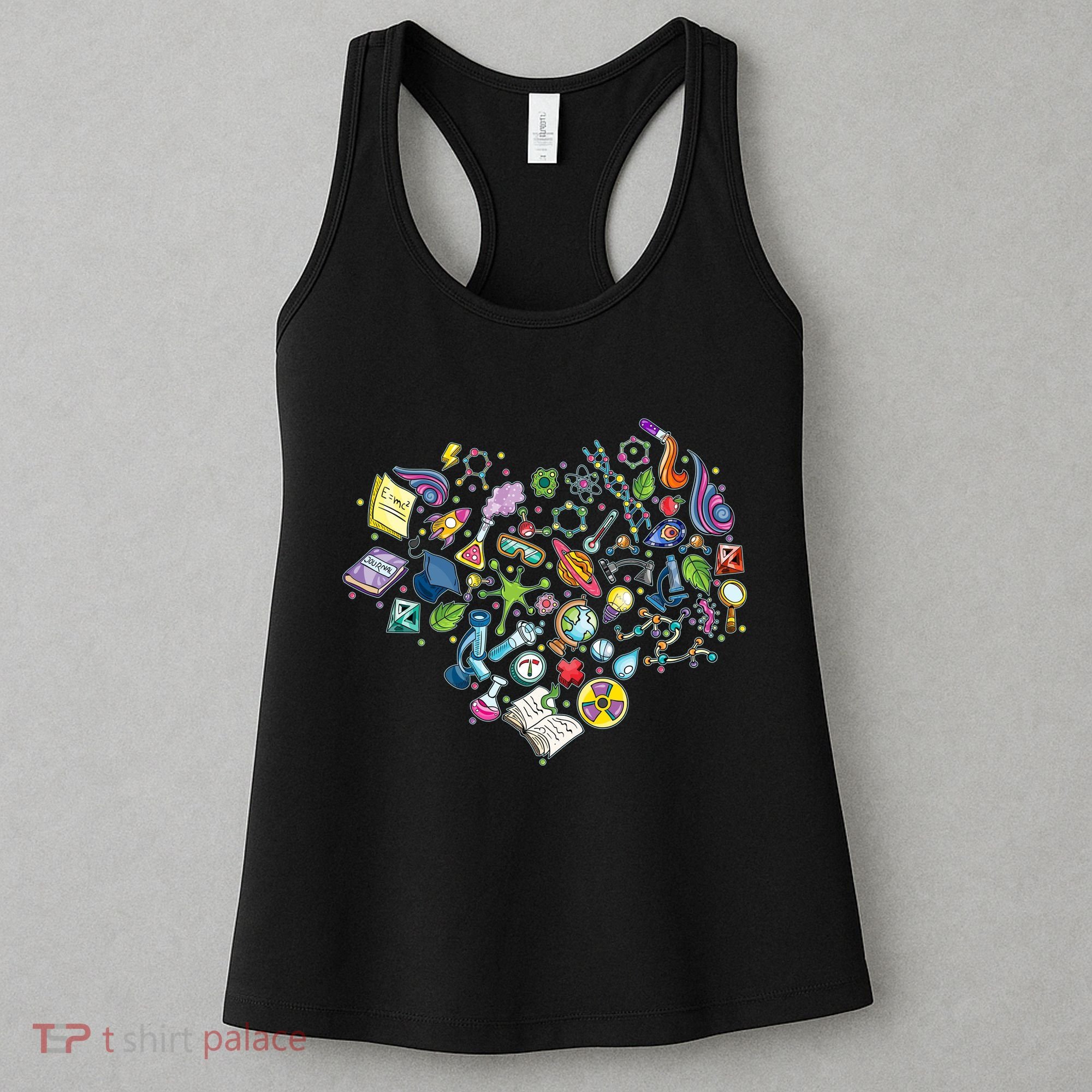 Love Science Pattern Heart Women's Tank Top