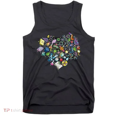 Love Science Pattern Heart Tank Top