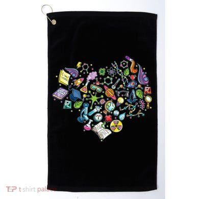 Love Science Pattern Heart Golf Towel