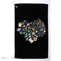 Love Science Pattern Heart Golf Towel thumb 0