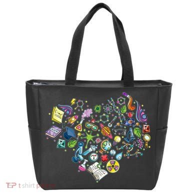 Love Science Pattern Heart Tote Bag