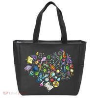 Love Science Pattern Heart Tote Bag thumb 0