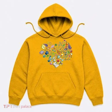 Love Science Pattern Heart Hoodie