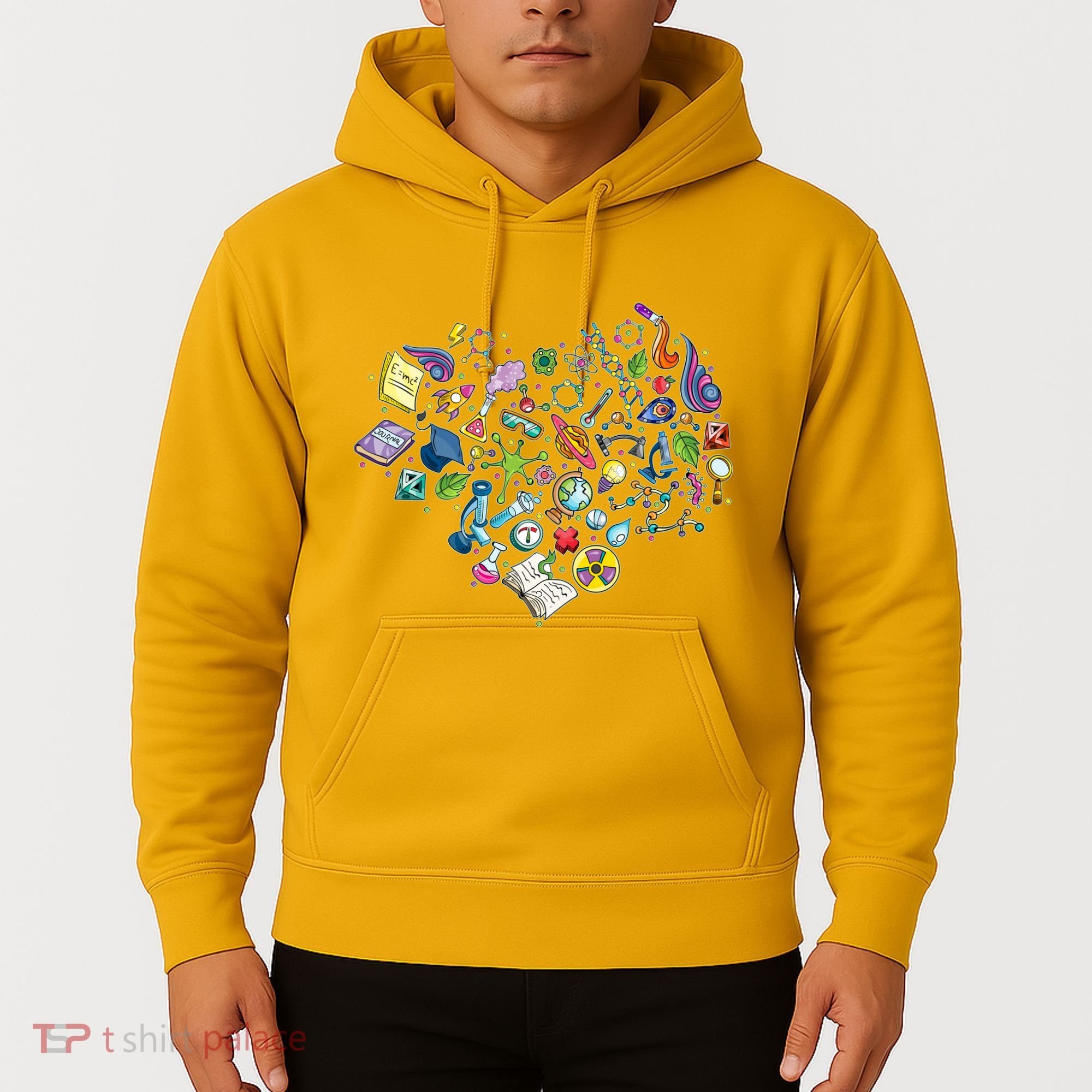 Love Science Pattern Heart Hoodie