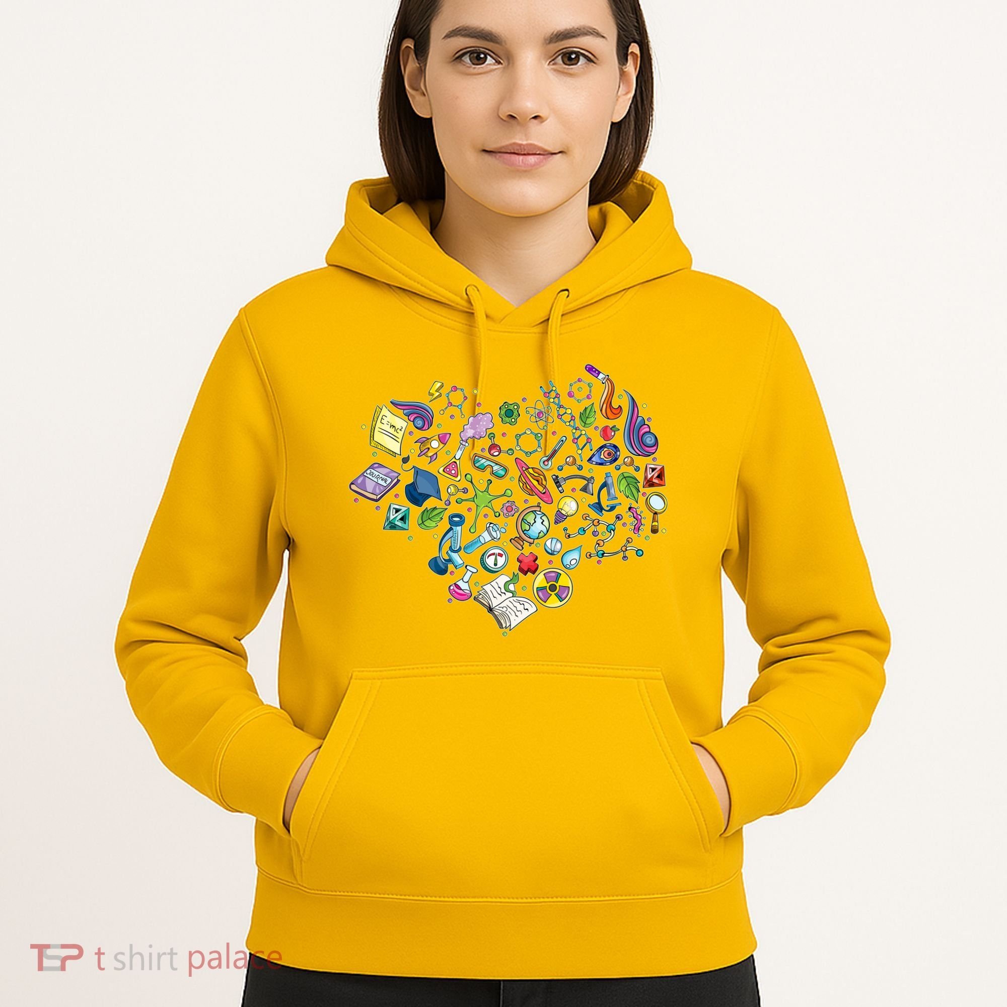 Love Science Pattern Heart Hoodie