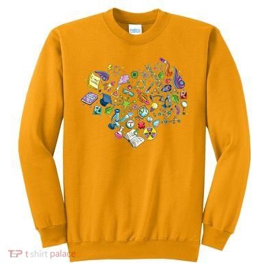 Love Science Pattern Heart Sweatshirt