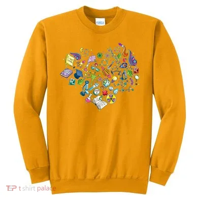 Love Science Pattern Heart Sweatshirt