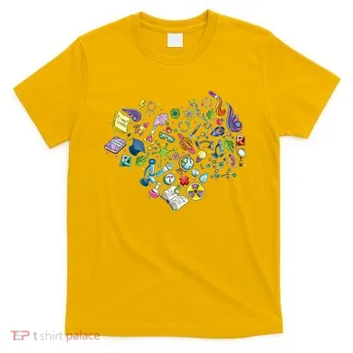 Love Science Pattern Heart T-Shirt