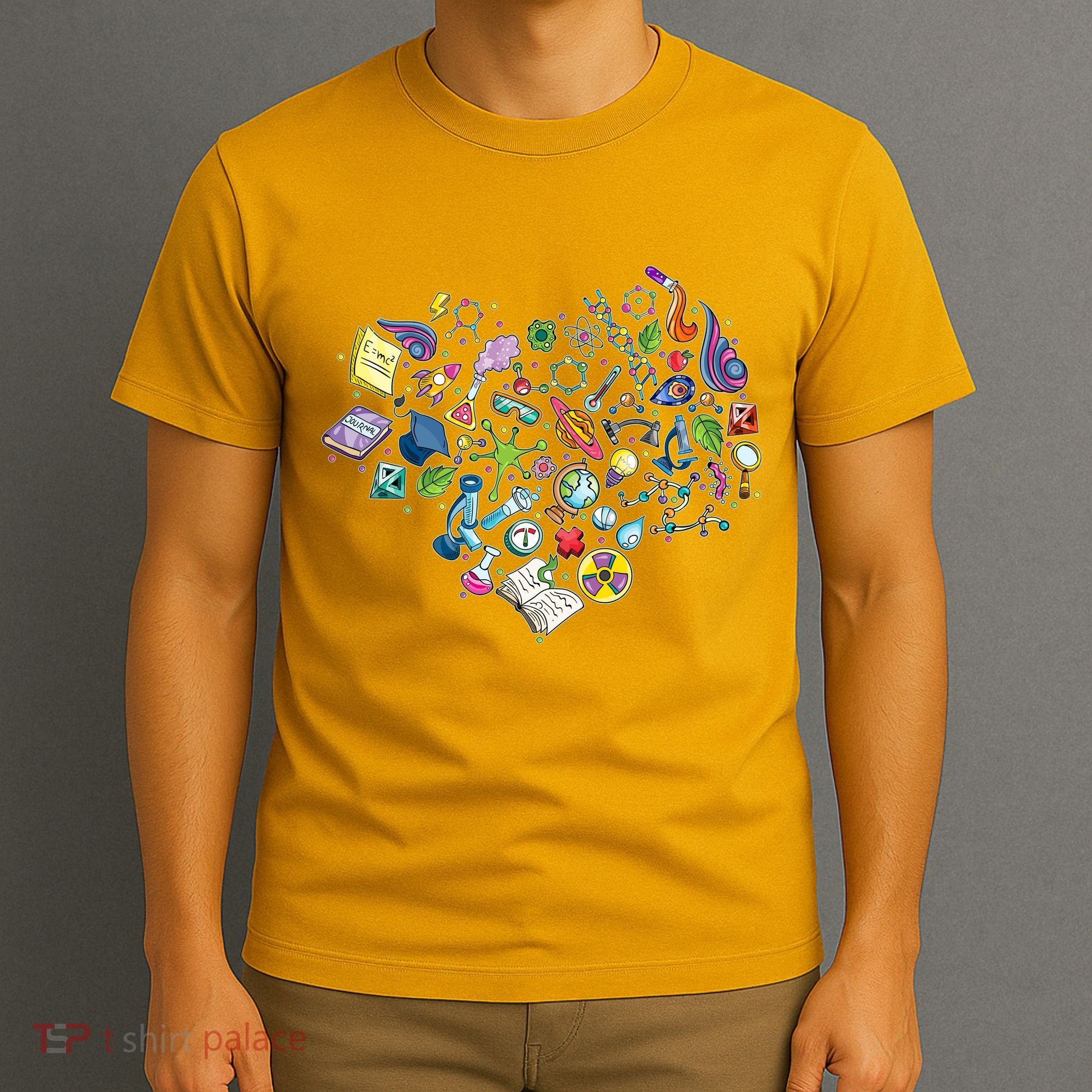 Love Science Pattern Heart T-Shirt
