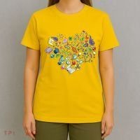 Love Science Pattern Heart T-Shirt thumb 4