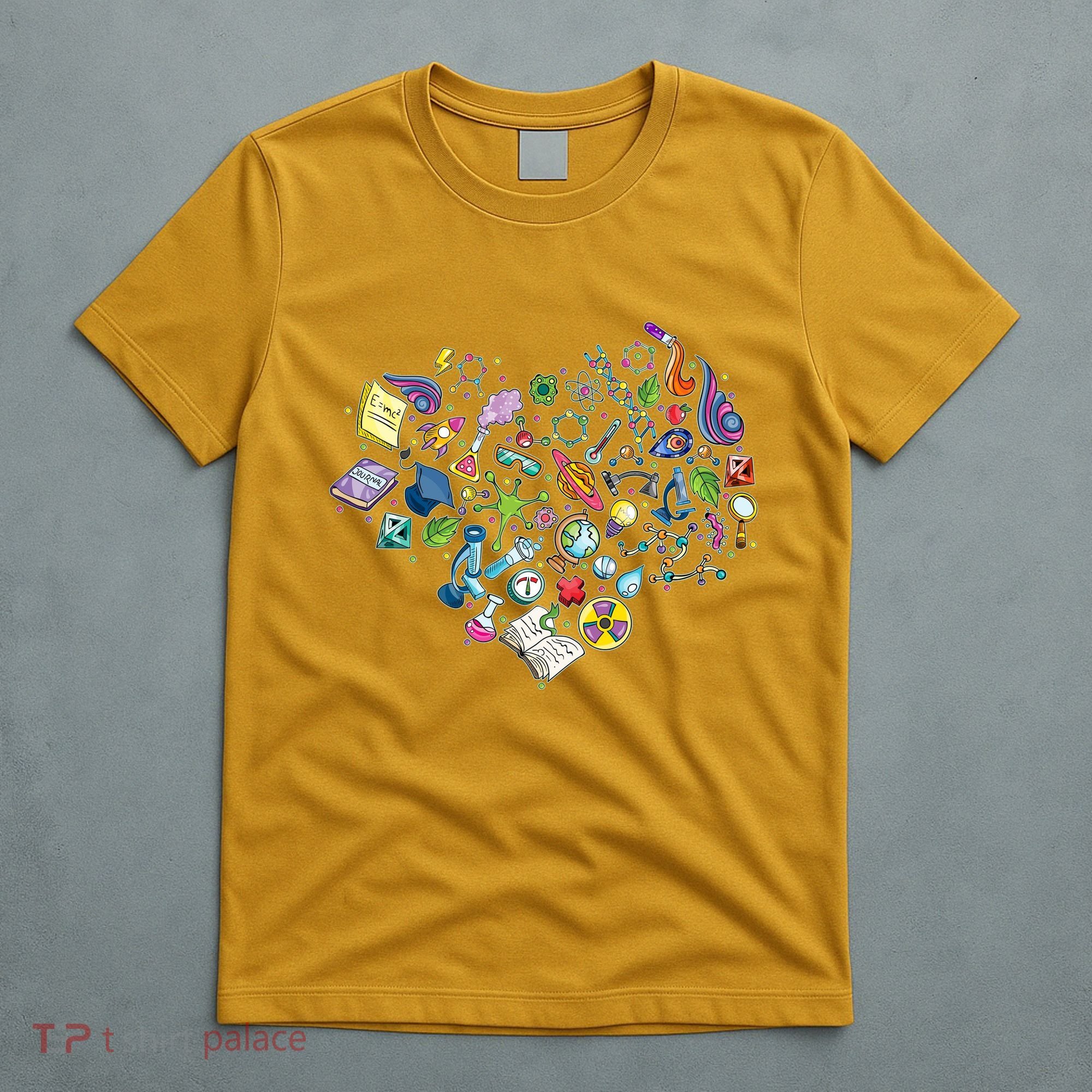 Love Science Pattern Heart T-Shirt
