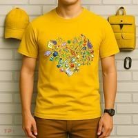 Love Science Pattern Heart T-Shirt thumb 6