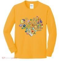 Love Science Pattern Heart Kids Long Sleeve Shirt thumb 0