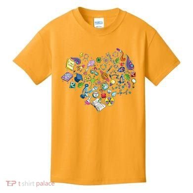 Love Science Pattern Heart Kids T-Shirt