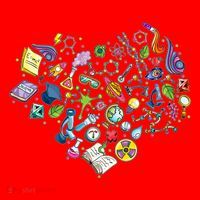 Love Science Pattern Heart Santa Hat thumb 1