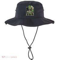 Lucky Saint Patrick's Day Skeleton Drinking Shamrock Coffee Bucket Hat thumb 0
