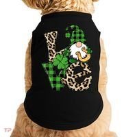 Love St Patricks Day Leopard Checkered Irish Gnome Doggie Tank thumb 0