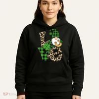Love St Patricks Day Leopard Checkered Irish Gnome Hoodie thumb 5