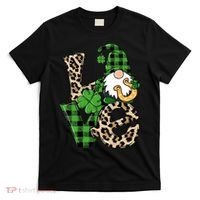 Love St Patricks Day Leopard Checkered Irish Gnome T-Shirt thumb 0
