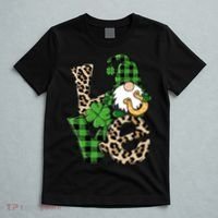 Love St Patricks Day Leopard Checkered Irish Gnome T-Shirt thumb 5