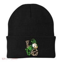 Love St Patricks Day Leopard Checkered Irish Gnome Beanie thumb 0
