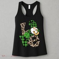 Love St Patricks Day Leopard Checkered Irish Gnome Women's Tank Top thumb 3