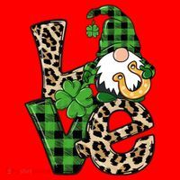 Love St Patricks Day Leopard Checkered Irish Gnome Santa Hat thumb 1