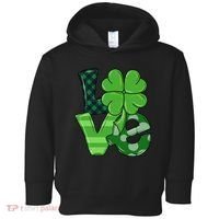 Love St Patricks Day Pattys Irish Clover Toddler Hoodie thumb 0