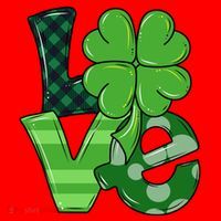 Love St Patricks Day Pattys Irish Clover Santa Hat thumb 1