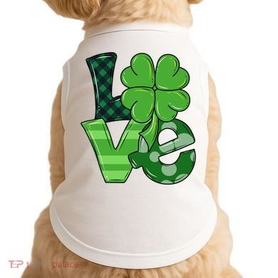Love St Patricks Day Pattys Irish Clover Doggie Tank
