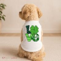 Love St Patricks Day Pattys Irish Clover Doggie Tank thumb 2
