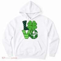 Love St Patricks Day Pattys Irish Clover Hoodie thumb 0