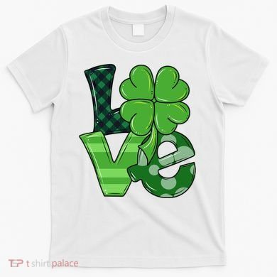 Love St Patricks Day Pattys Irish Clover T-Shirt