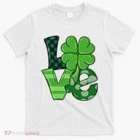 Love St Patricks Day Pattys Irish Clover T-Shirt thumb 0