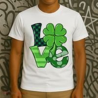 Love St Patricks Day Pattys Irish Clover T-Shirt thumb 3