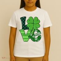 Love St Patricks Day Pattys Irish Clover T-Shirt thumb 4