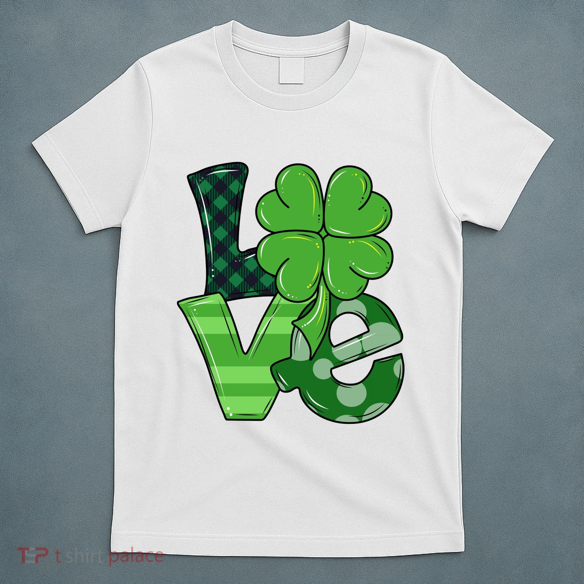 Love St Patricks Day Pattys Irish Clover T-Shirt
