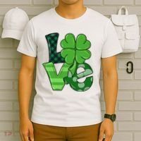 Love St Patricks Day Pattys Irish Clover T-Shirt thumb 6