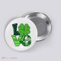 Love St Patricks Day Pattys Irish Clover Button thumb 0